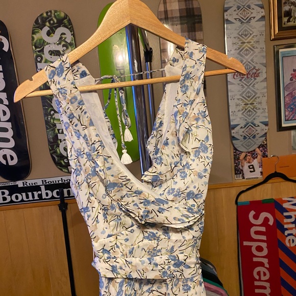 $160 Floral drape ESSUE tie dress size small - Picture 2 of 6